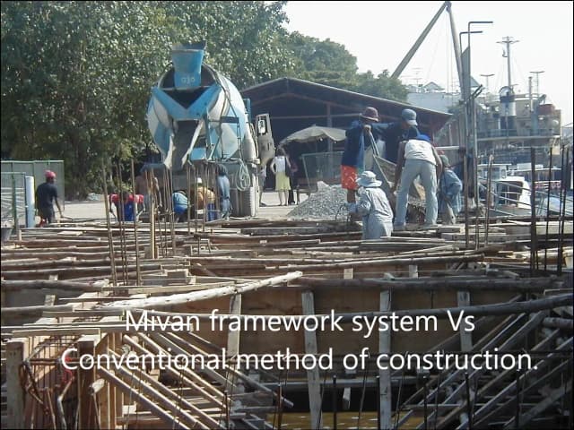 Image of Mivan framework system Vs Conventional method of construction.